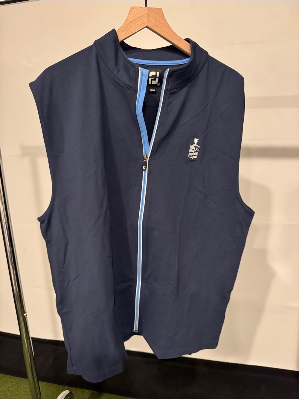 FootJoy Navy Vest with Light Blue Trim and Zip Moraine CC